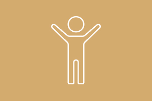 Animated person with hands up icon
